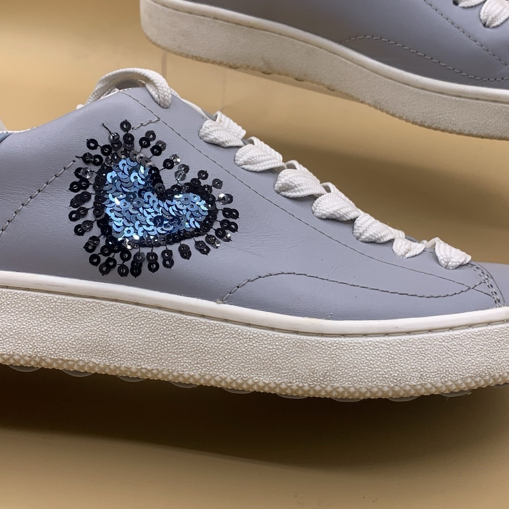 Coach x Keith Haring C101 Women's Lace Up Sneakers Blue Heart - Size 7B - Picture 2 of 12